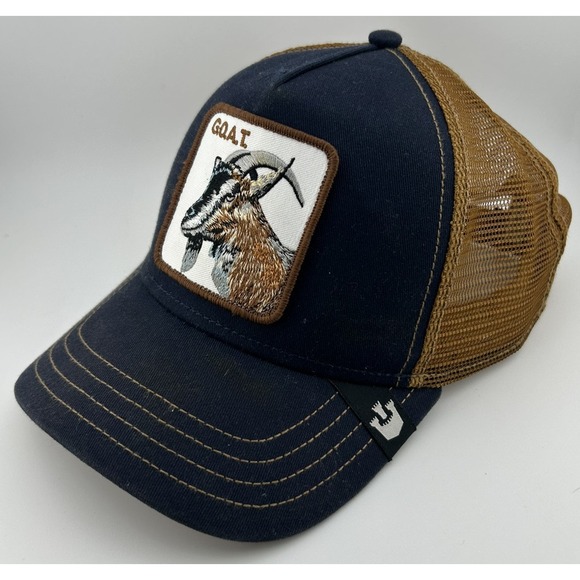 Goorin Bros Other - Goorin Bros Animal The Farm Trucker Baseball Snapback Hat Cap G.O.A.T. Blue/Brow